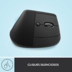 Rato Laser Logitech Lift Vertical Ergonomic Wireless/Bluetooth 4000DPI Graphite - Image 8