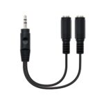 Cabo de Divisão Áudio Nanocable Jack 3,5/M - 2x Jack 3,5/F 15 CM Preto