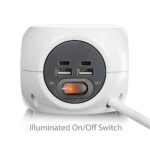 Régua Ewent EW3957 Cubical Power 3 Tomadas Schuko + 4 USB 3.4A Branco - Image 2