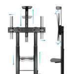 Suporte Móvel Tooq ZEUS 60" a 100" Máx. 100Kg Preto - Image 3