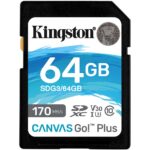 Cartão Memória Kingston Canvas Go! Plus C10 UHS-I U3 V30 SDXC 64GB