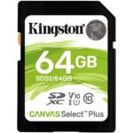 Cartão Memória Kingston Canvas Select Plus C10 U1 UHS-I SDXC 64GB
