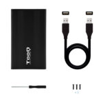 Caixa Externa HDD Tooq 2.5" SATA (95mm) - USB 2.0 Preto - Image 5
