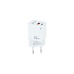 Carregador GaN Tooq USB-C/PD 30W + USB-A/QC 30W