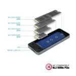 Caixa Externa M.2 TooQ TQE-2281G SSD M.2 NGFF USB / Micro USB 3.0 (USB 3.1 Gen 1) Cinza - Image 2