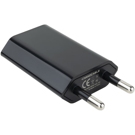 10.10.2002 Carregador de Tomada Mini 1A 5W USB NanoCable Preto - Image 1