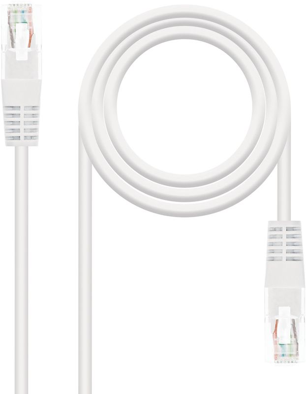 10.20.0401-W Cabo de Rede Nanocable RJ45 CAT.6 UTP AWG24 1m Branco - Image 1