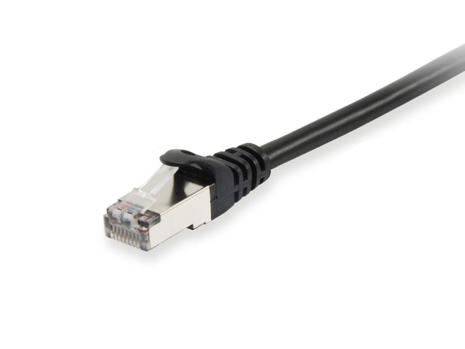 606103 Cabo de Rede EQUIP RJ45 Cat.6A S/FTP 1,0m Preto - Image 1