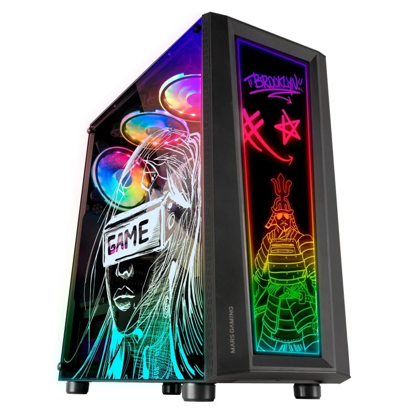 MCART_2 Caixa ATX Mars Gaming MC-ART FRGB Vidro Temperado Preta - Image 1