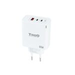 Carregador GaN Tooq 2xUSB-C/PD 65W + USB-A/QC 65W