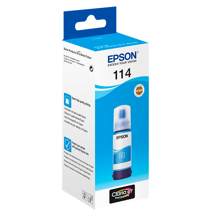 C13t07b240 Tinteiro Epson Original 114 EcoTank Cyan Ink Bottle - Image 1