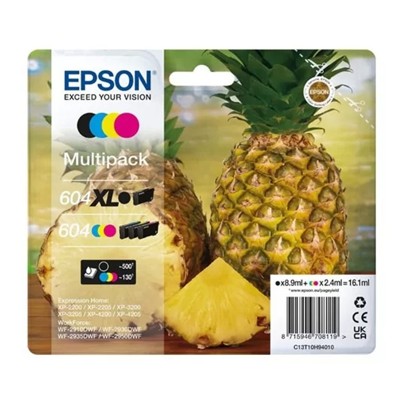 C13t10h94020 Tinteiro Epson Original Multipack 3-colours 604 Standard + Preto 604XL Ink - Image 1