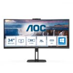 Monitor AOC 34' CU34V5CW/BK VA WQHD 21:9 Curvo 100Hz FreeSync 1ms