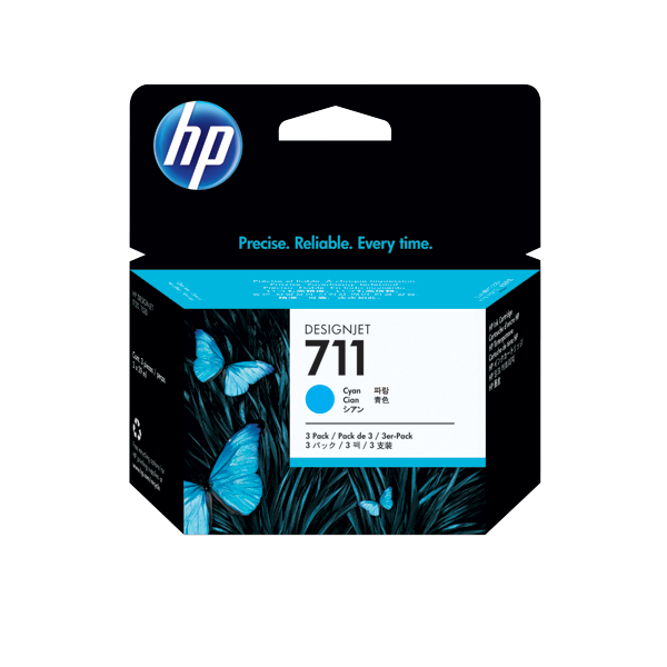 Cz134a Conjunto Triplo de Tinteiros HP DesignJet 711 Ciano - Image 1