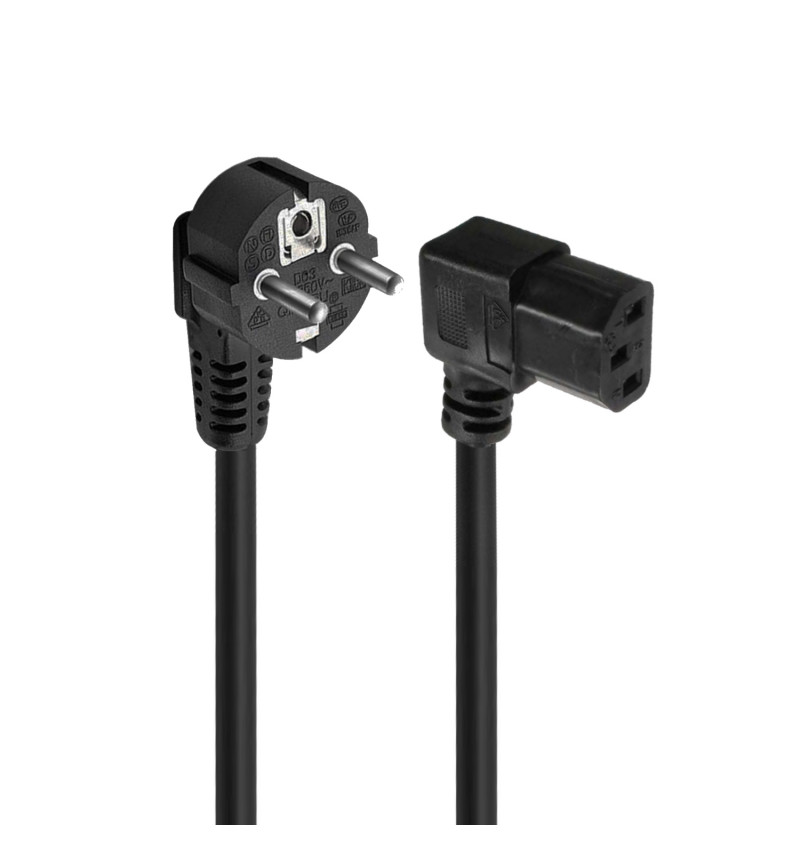 Ec1910 Cabo Alimentação Schuko para IEC C13 90°, 1.80m - Image 1