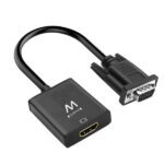 Adaptador Ewent EW9866 VGA para HDMI com Áudio 20cm Preto