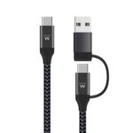 Cabo Type-C p/ Type-C & USB2.0 Ewent Charging 60W Preto 1m