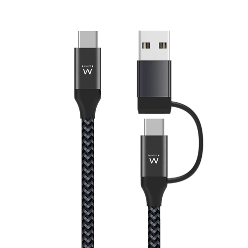 Ew9918 Cabo Type-C p/ Type-C & USB2.0 Ewent Charging 60W Preto 1m - Image 1