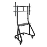 Suporte Chão Ajustável p/ Ecrã 60'/105' TooQ c/ Suporte Inferior Preto