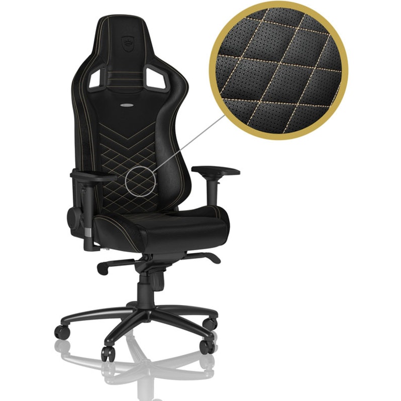 Nbl-pu-gol-002 Cadeira Noblechairs EPIC PU Leather Preta/Dourada - Image 1