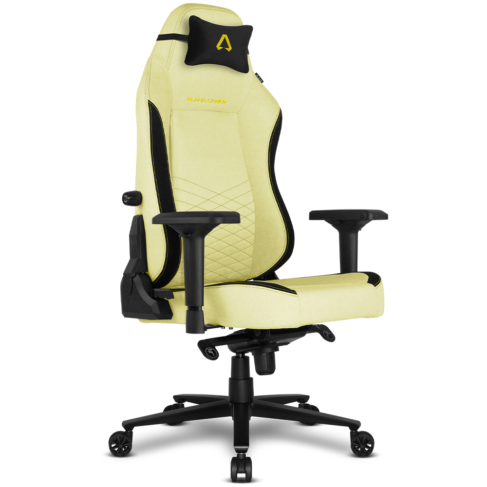P044661 1 Cadeira Gaming Alpha Gamer Alegra Fabric Amarela/Preta - Image 1
