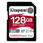 Cartão Memória Kingston Canvas React Plus SDXC 128GB USH-II 300R/260W U3 V90 FHD/4K/8K