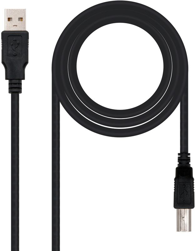 10.01.0102-BK Cabo USB 2.0 Nanocable USB-A/M > USB-B/M 1 M Preto - Image 1
