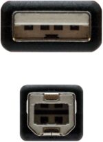 Cabo USB 2.0 Nanocable USB-A/M > USB-B/M 1 M Preto - Image 2