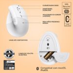 Rato Laser Logitech Lift for Mac Vertical Ergonomic Wireless/Bluetooth Branco - Image 6