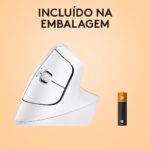 Rato Laser Logitech Lift for Mac Vertical Ergonomic Wireless/Bluetooth Branco - Image 8