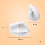 Rato Laser Logitech Lift for Mac Vertical Ergonomic Wireless/Bluetooth Branco - Image 9
