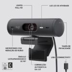 Webcam Logitech Brio 500 Full HD 1080p USB Type-C Preta - Image 7