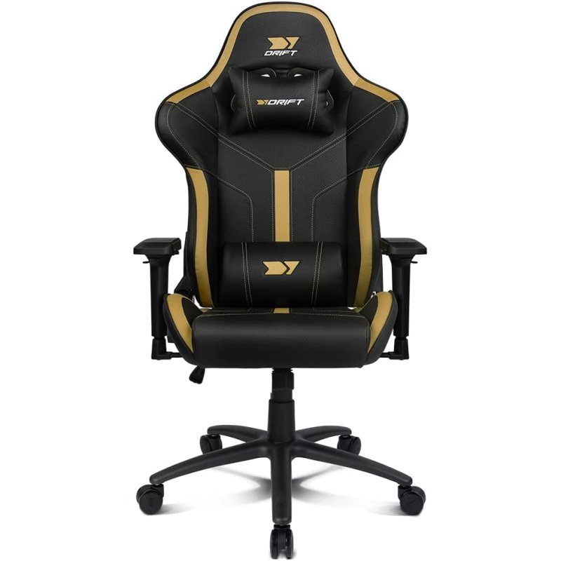 DR350GOLD Cadeira Gaming Drift DR350 Preta/Dourada - Image 1