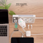 Carregador de parede Tooq GaN 2xUSB-C/PD + USB-A/QC 100W, Branco - Image 5