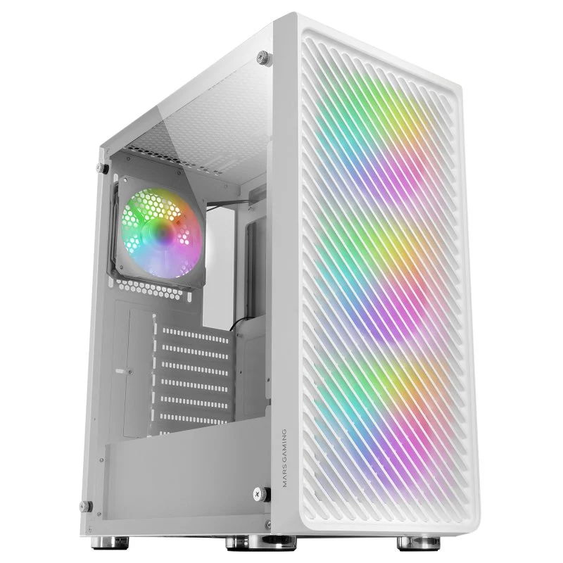 MCFW Caixa ATX Mars Gaming MC-F ARGB Vidro Temperado Branca - Image 1