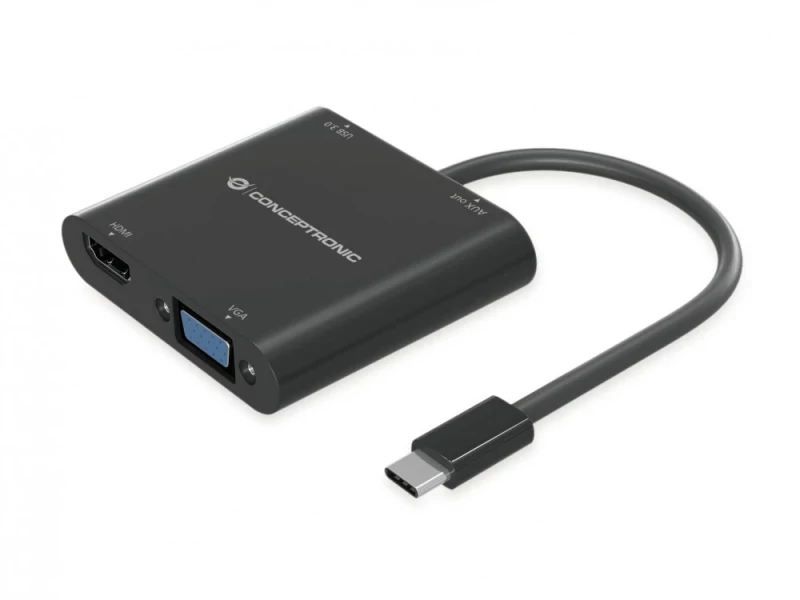 c7at3dEJ-page CONCEPTRONIC DOCK USB-C 1XHDMI 1XVGA 1XUSB3.0 1XAUX OUT - Image 1