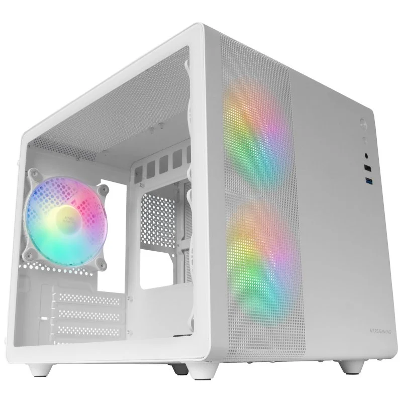 MC400W Caixa Micro-ATX Mars Gaming MC-400 FRGB Vidro Temperado Branca - Image 1
