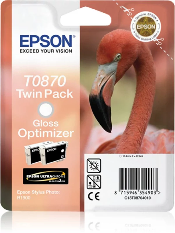 C13T08704010 Tinteiro EPSON T0870 Otimizador de Brilho (Pack 2) - Image 1