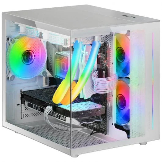 1968-mars-gaming-mc-view-minitorre-cristal-templado-usb-30-blanca Caixa Micro-Atx MARS GAMING Frameless Vicro Temperado Water Cooling Branca - Image 1