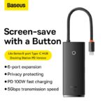 Hub USB-C Baseus Lite 6-em-1 4K 30Hz Preto - Image 4