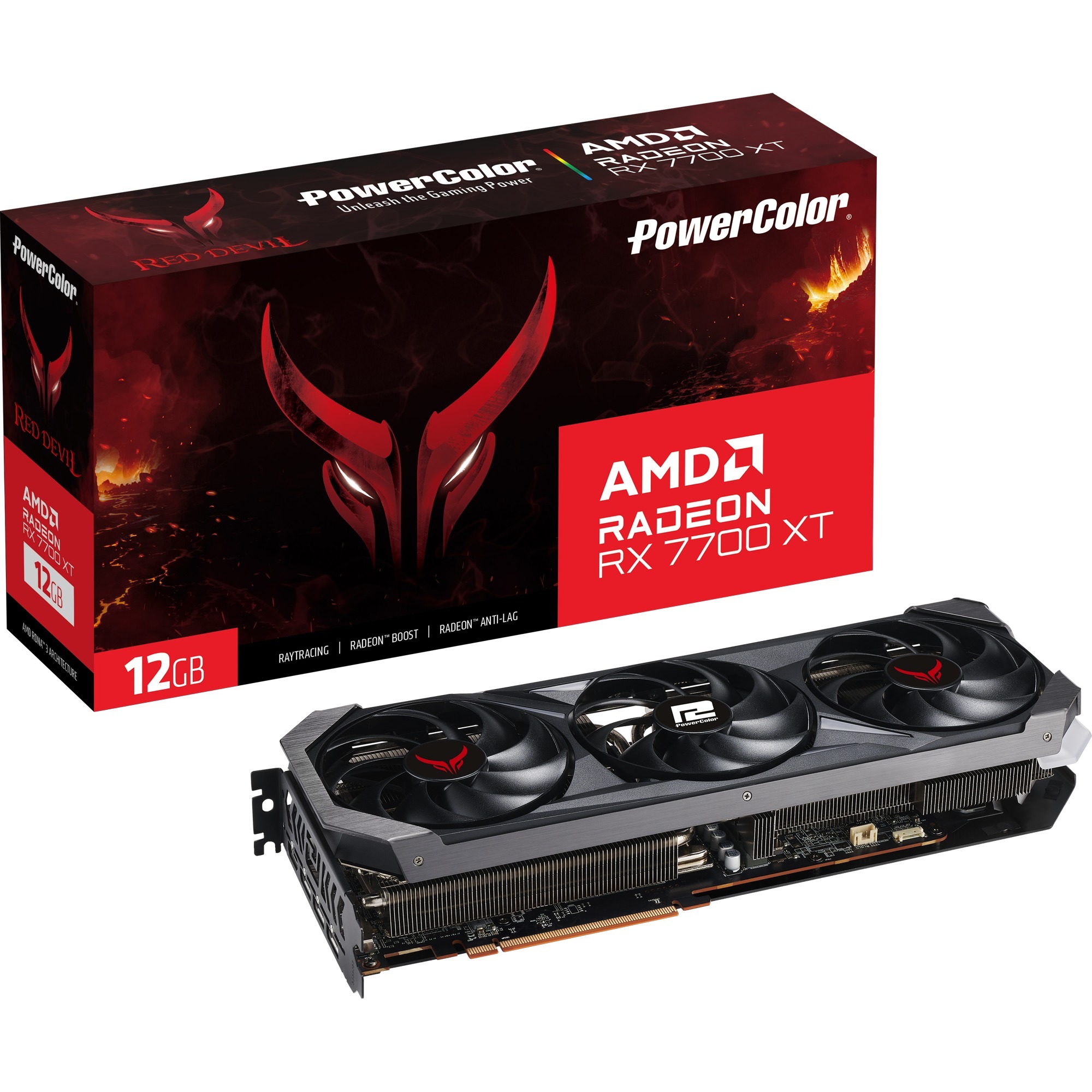 4713436174974 (1) Placa Gráfica POWERCOLOR RX 7700XT 12GB GDDR6 RED DEVIL - Image 1