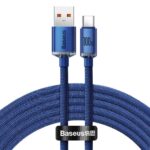 Cabo Baseus Crystal Shine USB-A p/ USB-C PD 100W 1.2m Azul