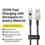 Cabo Baseus Unbreakable USB-A p/ USB-C PD 100W 1m Branco - Image 4