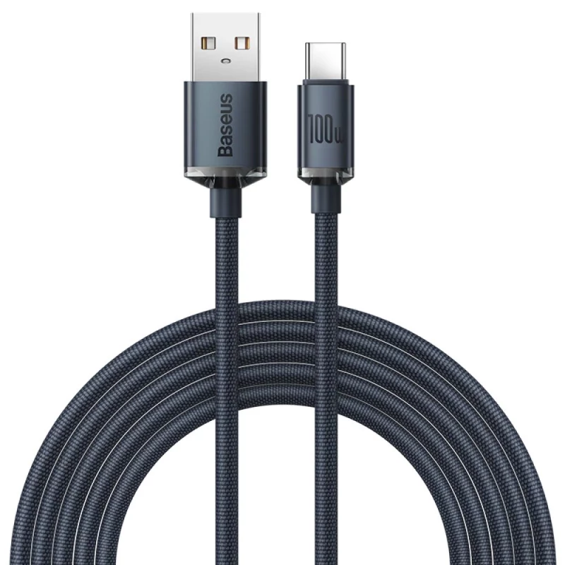 CAJY000501 Cabo Baseus crystal shine usb para usb-c 100w 2m Preto - Image 1