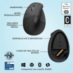 Rato Laser Logitech Lift Left Vertical Ergonomic Wireless/Bluetooth 4000DPI Graphite - Image 4