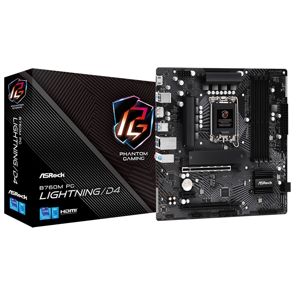p058881_1 Motherboard Micro-ATX ASrock B760M PG Lightning D4 - Image 1