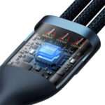Cabo Baseus Flash USB-A p/ USB-C Micro USB Lightning PD 66W 1.2m Azul - Image 4