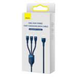 Cabo Baseus Flash USB-A p/ USB-C Micro USB Lightning PD 66W 1.2m Azul - Image 2