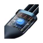 Cabo Baseus Flash USB-A p/ USB-C Micro USB Lightning PD 100W 1.2m Azul - Image 2
