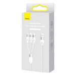 Cabo Baseus StarSpeed USB-A p/ USB-C | MicroUSB | Lightning 1.2m Branco - Image 2